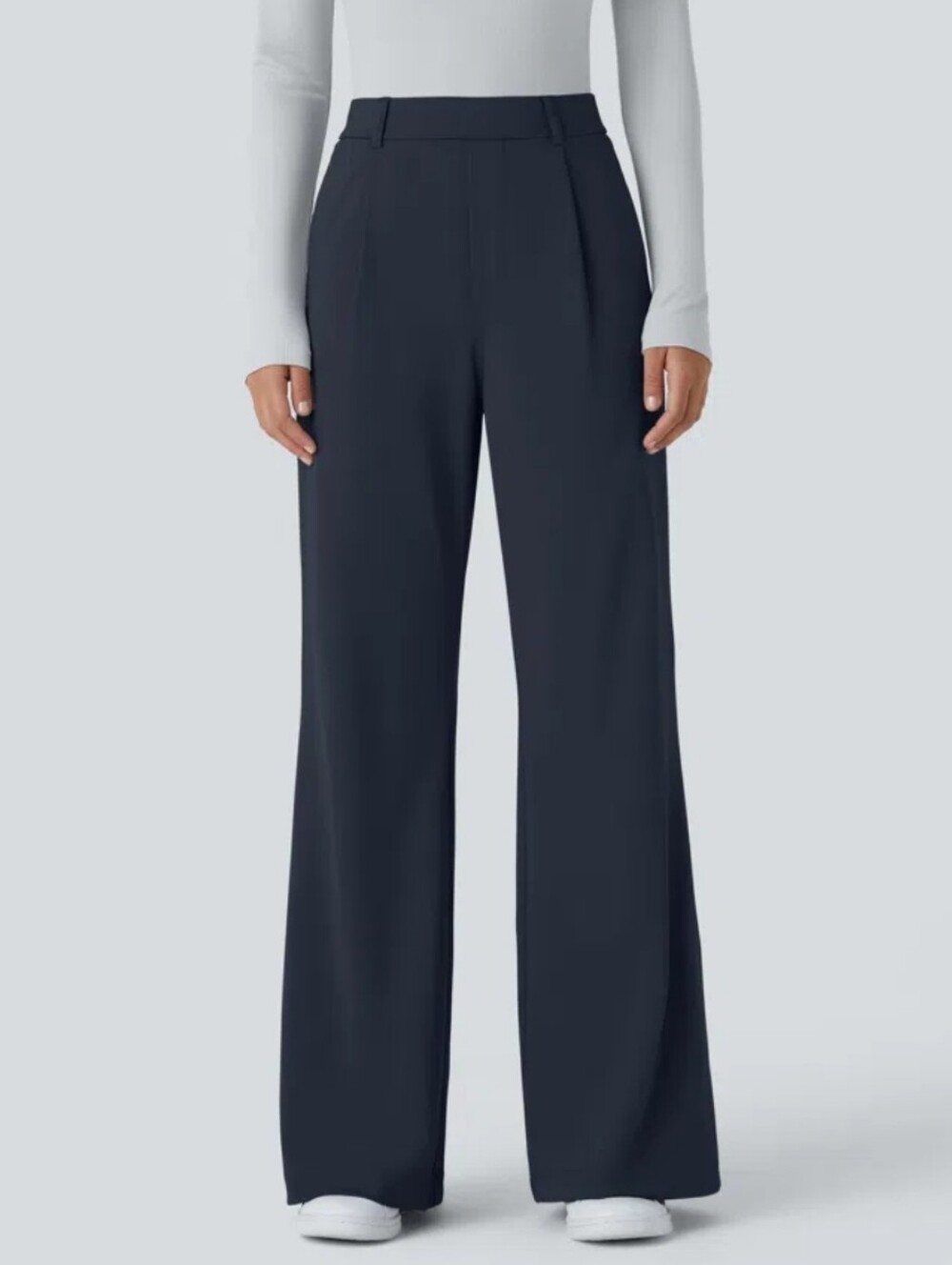 HALARA Wide Leg Trousers in Dark Navy